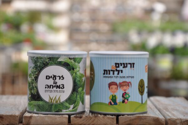 עציץ בפחית. משתלת מרמלשטיין